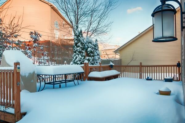 Deck view in winter